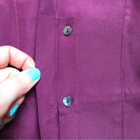 Soft Surroundings Maroon Long Sleeve Button Down Blouse, NWT, S - Picture 7 of 11